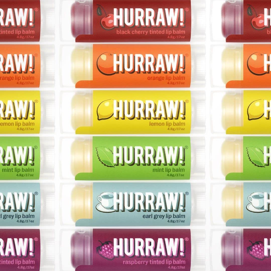 Hurraw! Lip Balms Staff Favorites 6-Pack – Organic, Vegan, All-Natural (Made in USA)
