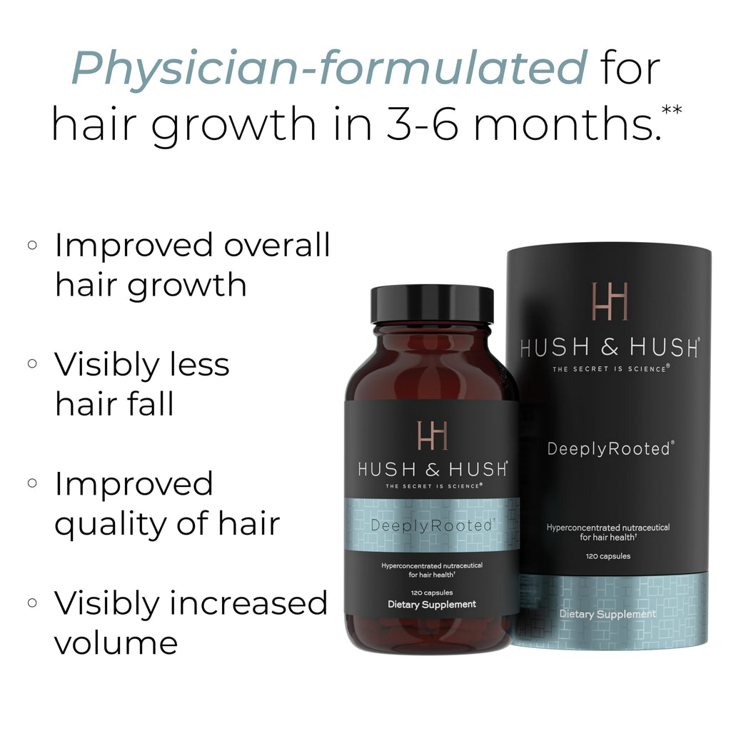 Hush & Hush DeeplyRooted Hair Supplement – Stronger, Healthier Hair (120 Capsules)