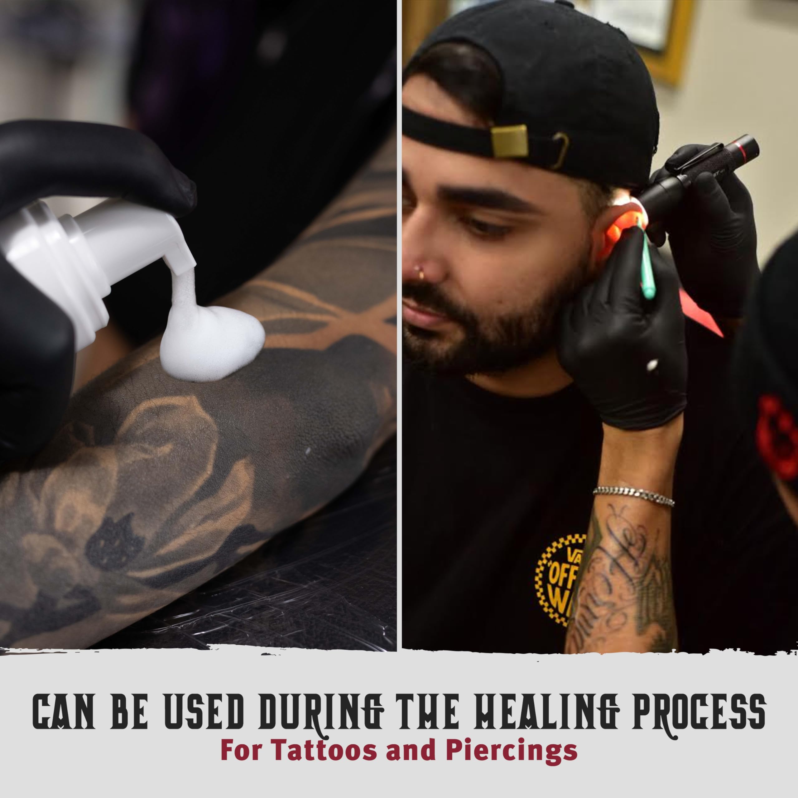 Hustle Bubbles Tattoo Aftercare Soap – Antibacterial Foaming Cleanser for New Tattoos & Piercings | Hustle Butter Deluxe