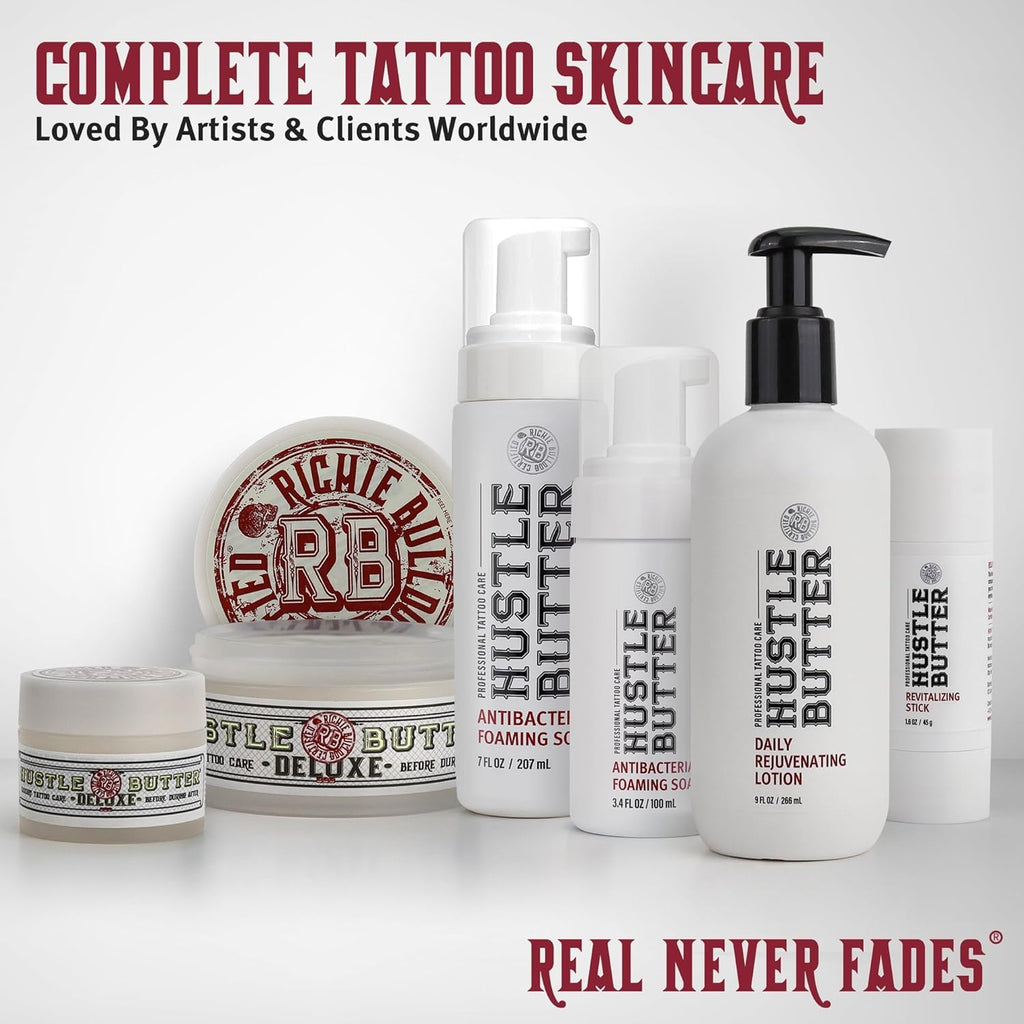 Hustle Butter Deluxe - Hustle Bubbles Tattoo Aftercare | Antibacterial Foaming Soap for New Tattoos & Piercings | TSA Approved | Vegan & Cruelty-Free | 3.4 fl oz