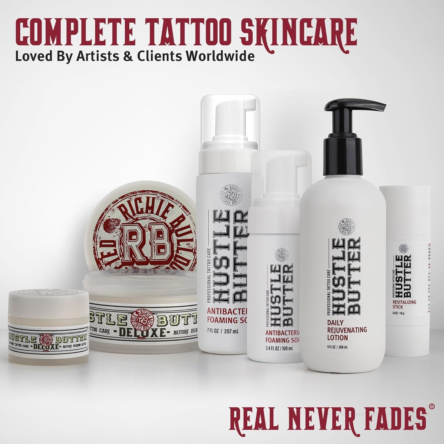 Hustle Butter Deluxe - Hustle Bubbles Tattoo Aftercare | Antibacterial Foaming Soap for New Tattoos & Piercings | TSA Approved | Vegan & Cruelty-Free | 3.4 fl oz