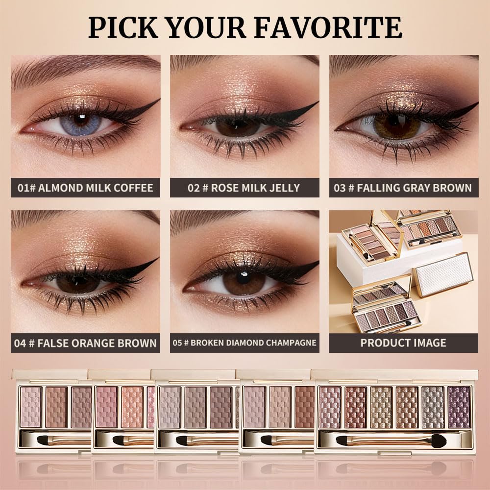 Hxssll Neutral Nude Brown Eyeshadow Palette – 6 Matte & Shimmer Shades for Everyday and Soft Glam