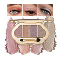 Hxssll Neutral Shimmer Eyeshadow Palette – Rose Mauve, Copper Bronze, Lavender Silver & Champagne Taupe