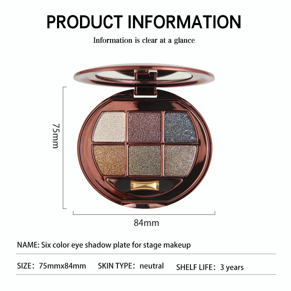 Hxssll Shimmer Glitter Metallic Eyeshadow Palette – Neutral Cool-Tone Glam