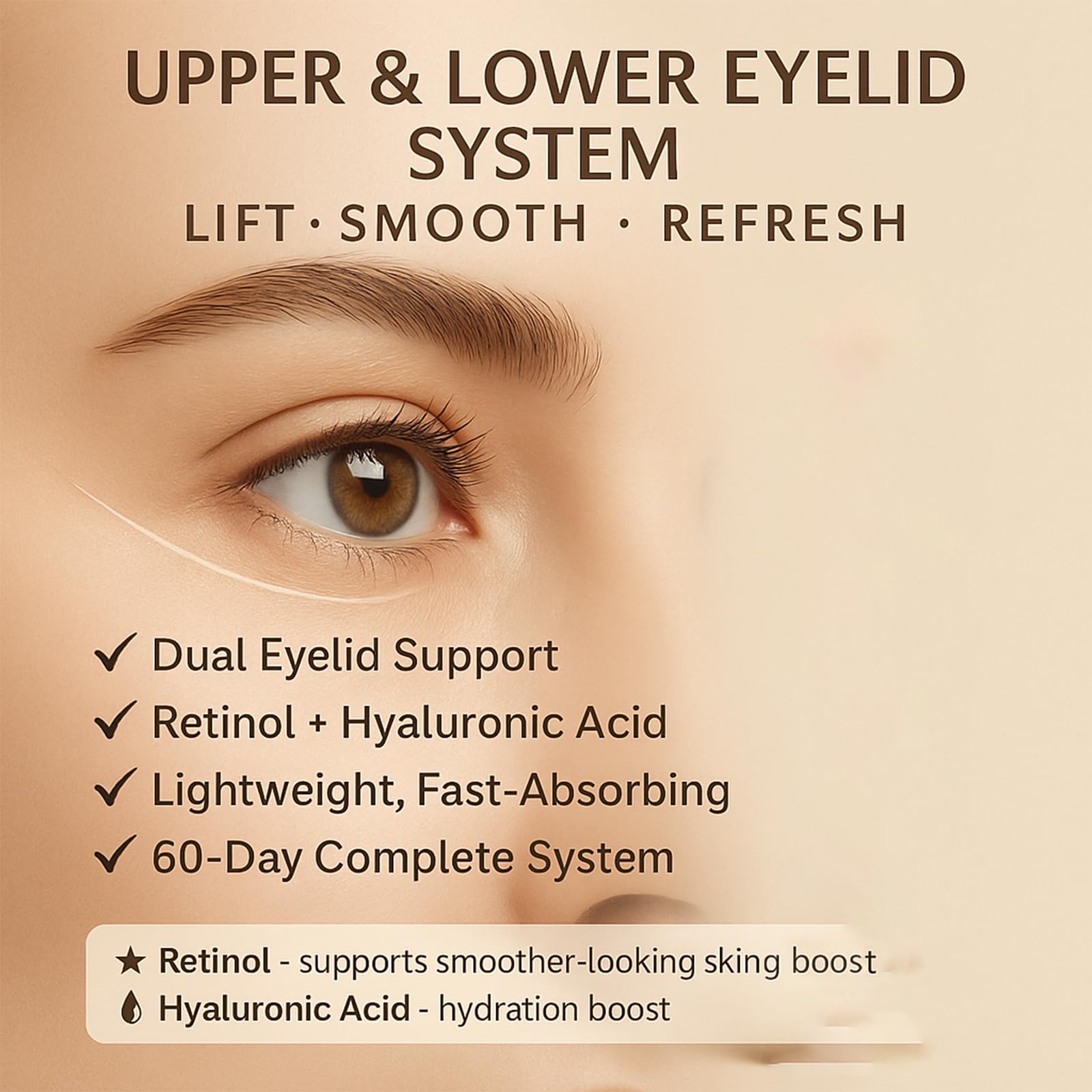 HYAT Eyelid Lift Serum – Upper & Lower Lid Care with Retinol & Hyaluronic Acid (Medium)