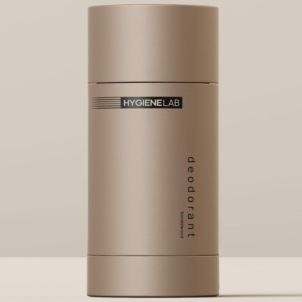 HygieneLab Men's Deodorant – Aluminum-Free, 24-Hour+ Odor Protection, EWG Verified, Smooth Glide, Essential Oils, Premium Sandalwood Scent