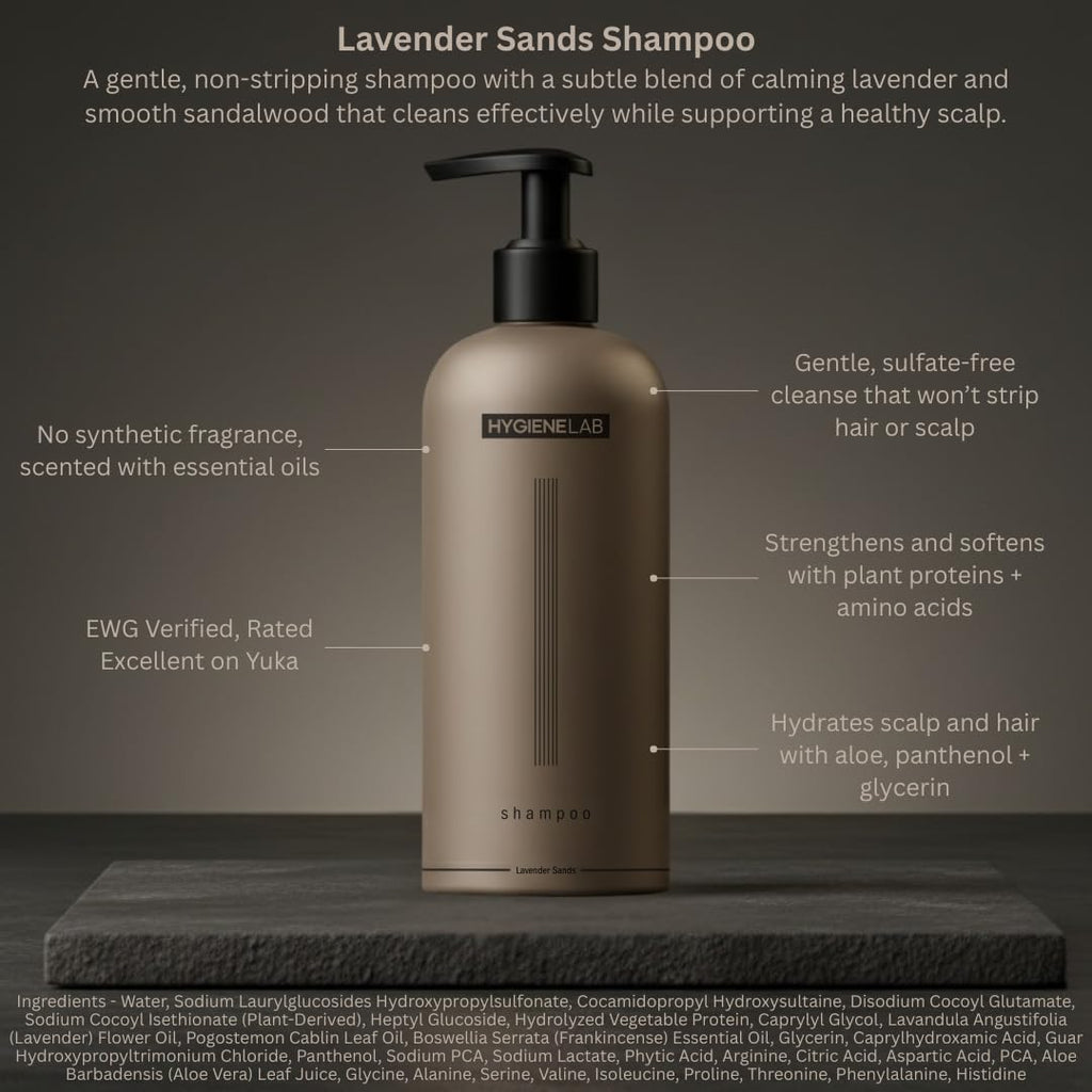 HygieneLab Mens Shampoo – EWG Verified, Fragrance-Free, Paraben-Free (10 fl oz)