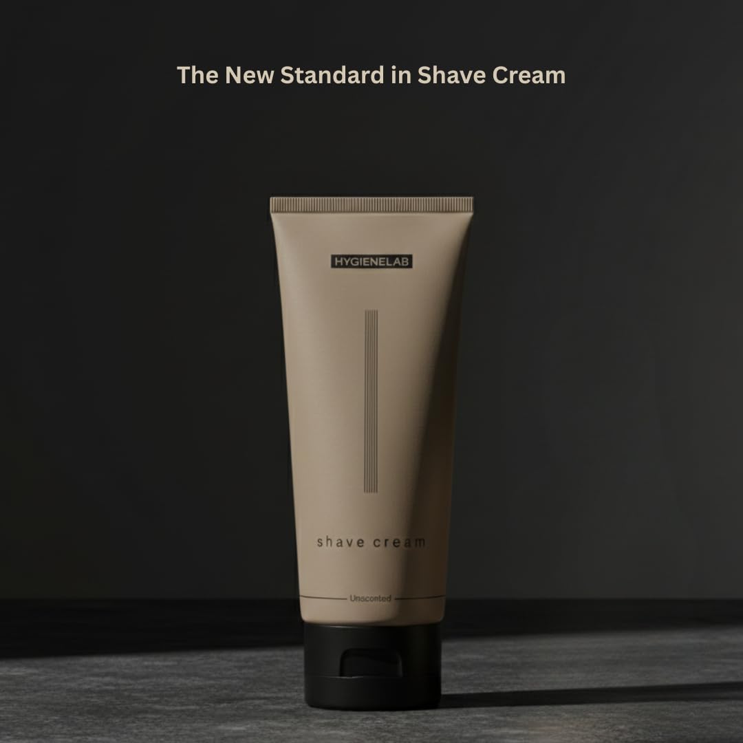 HygieneLab Shaving Cream – Fragrance-Free, Yuka 100/100, Aloe & Shea Hydration (6.76 oz)