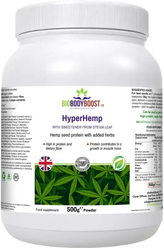 Hyper Hemp Vegan Hemp Seed Protein Powder UK