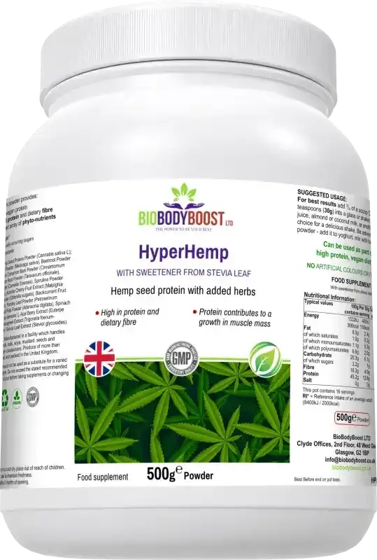 Hyper Hemp Vegan Hemp Seed Protein Powder UK