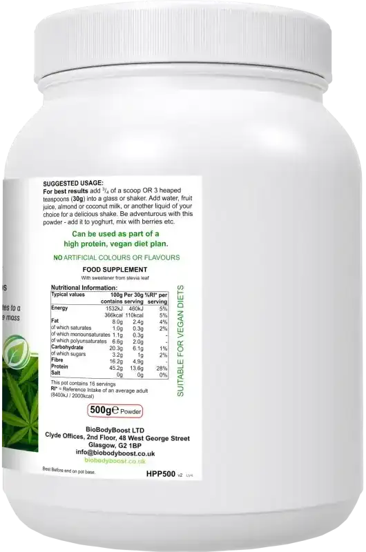 Hyper Hemp Vegan Hemp Seed Protein Powder UK