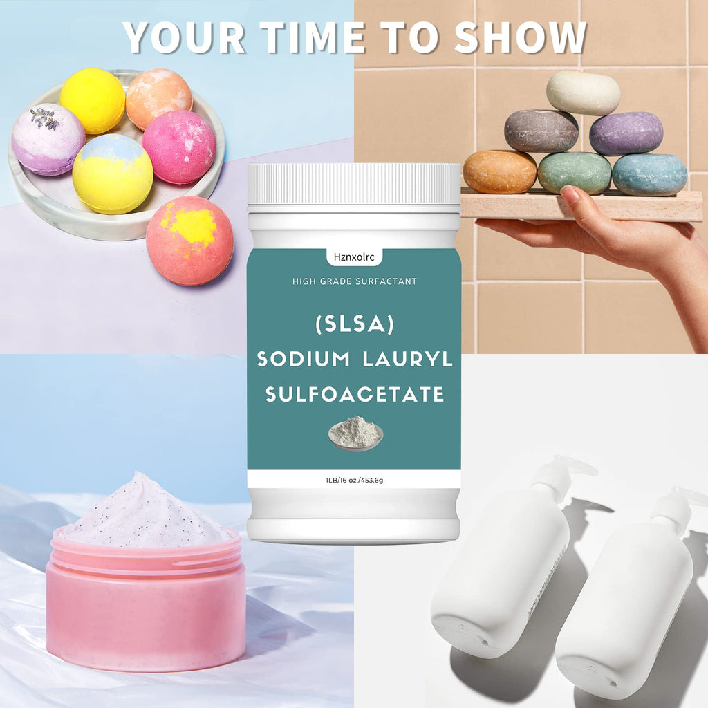 Hznxolrc 1 Pound SLSA Powder for Bath Bombs – Premium Sodium Lauryl Sulfoacetate