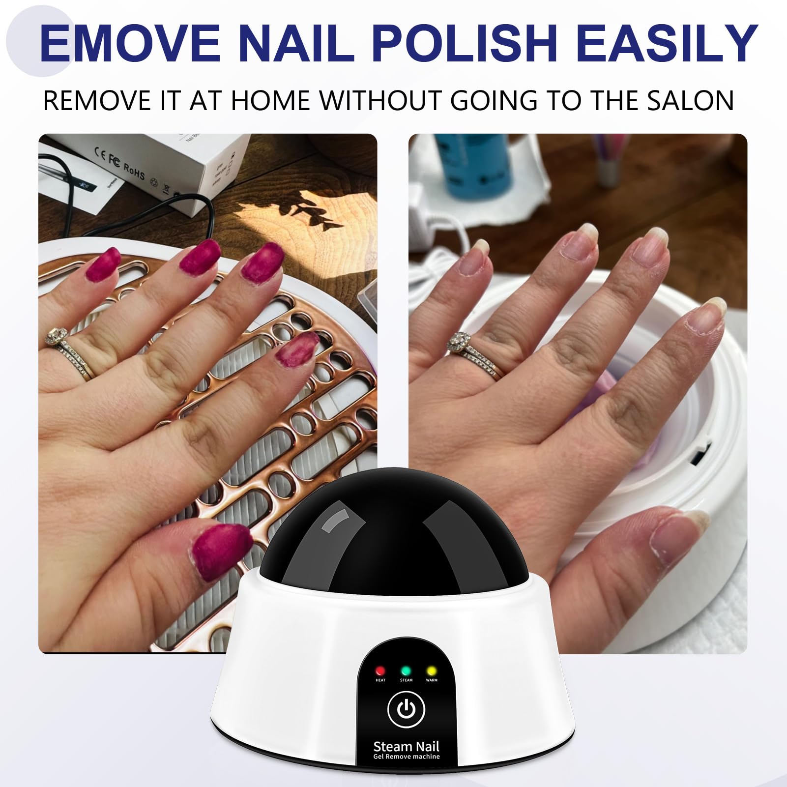 IBN G Electric Nail Soaking Bowl – 50% Faster Gel & Nail Soak Off with Gold Cuticle Pushers