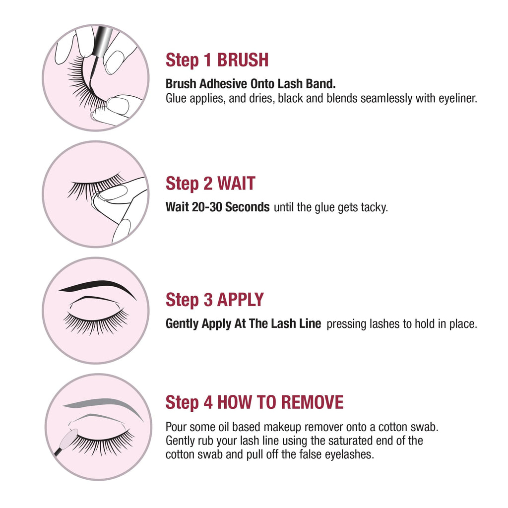 i•ENVY Super Strong Hold Eyelash Adhesive | Waterproof, Latex-Free, 48-Hour Lash Glue with Brush-On Applicator (Clear, 36-Pack)