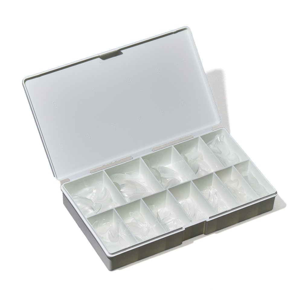IBD Clear Soft Gel Nail Tips – Pre-Etched Short Almond Press-On Nails, 504 Pcs, 12 Sizes