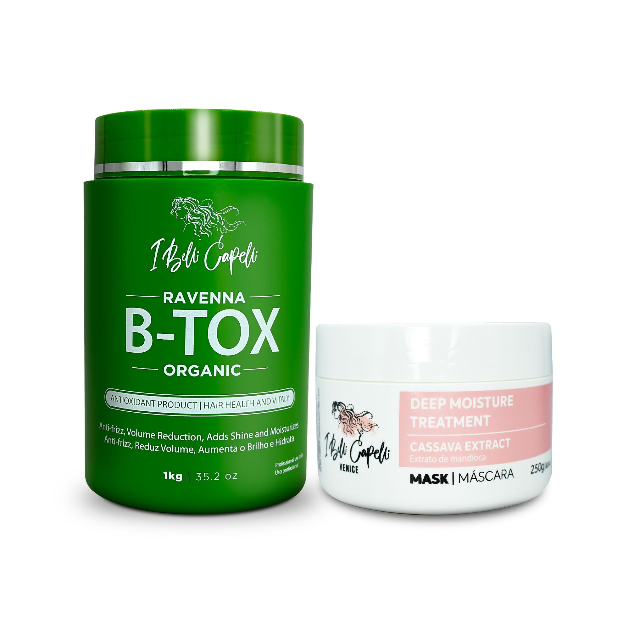I Belli Capelli Hair B-tox Treatment & Argan Oil Mask – Organic Kit, Formaldehyde-Free