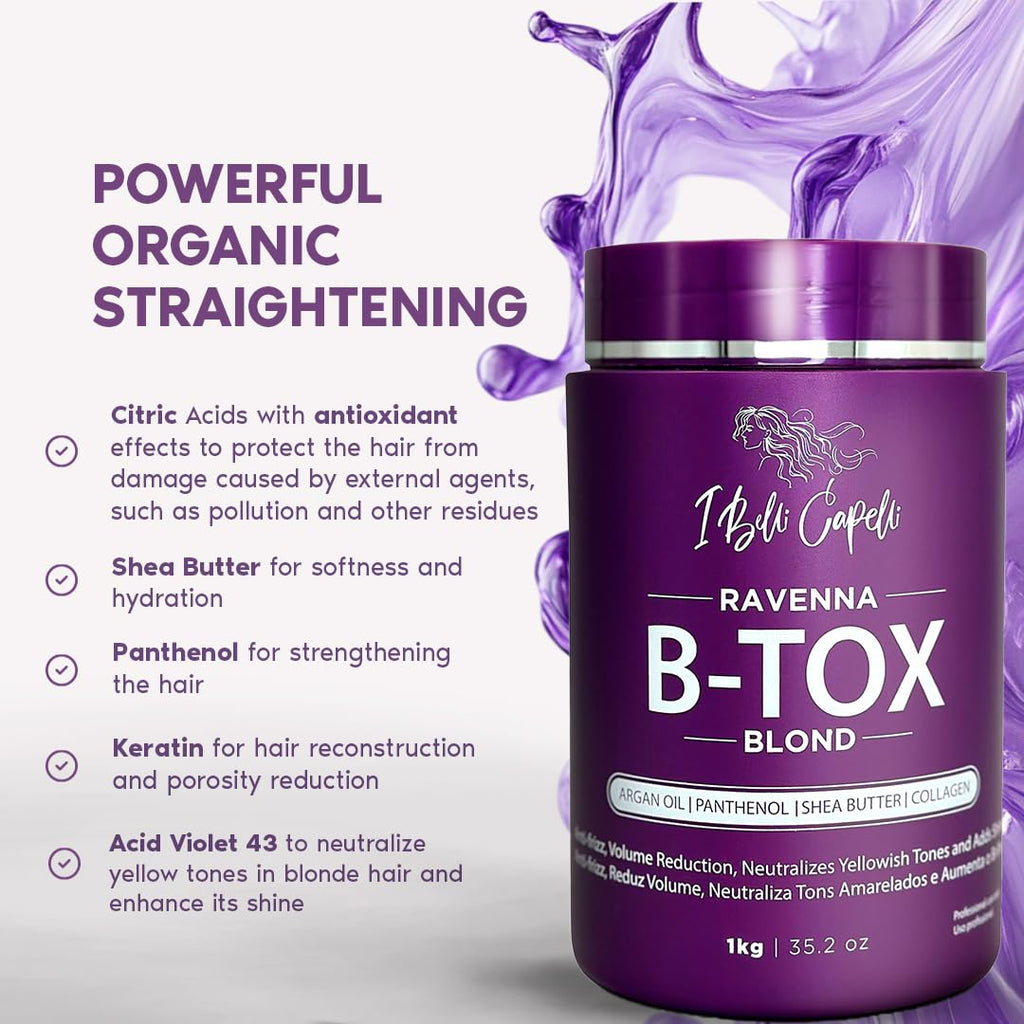 I Belli Capelli Ravenna Blond B-tox Hair Treatment Kit – 1kg + 300ml Clarifying Shampoo