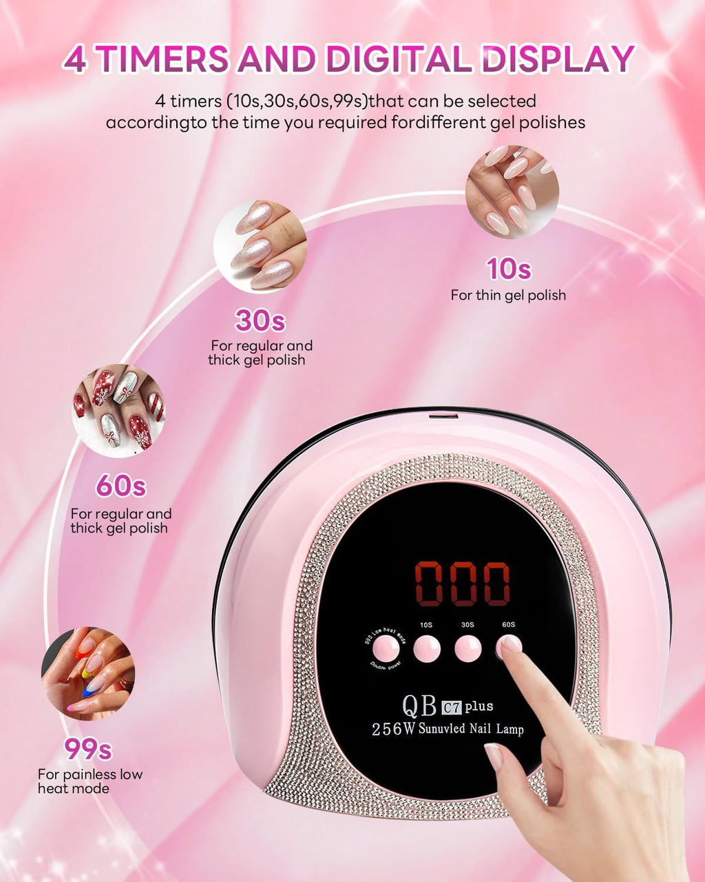 iBigLY UV LED Nail Dryer 256W – Fast Gel Curing, Auto Sensor, 4 Timers
