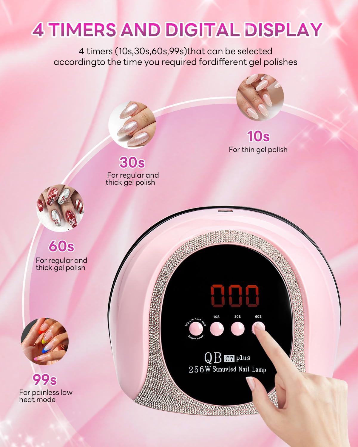 iBigLY UV LED Nail Dryer 256W – Fast Gel Curing, Auto Sensor, 4 Timers