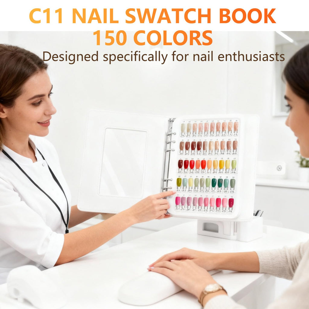 I·B·N G Upgraded Nail Color Swatches Display Book C11 – 150 Color Tips