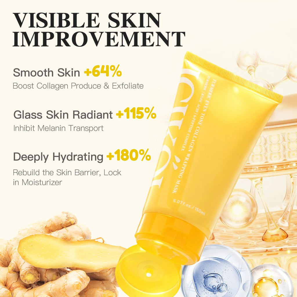 ICIKOL Turmeric Collagen Night Wrapping Mask – Overnight Brightening & Hydration