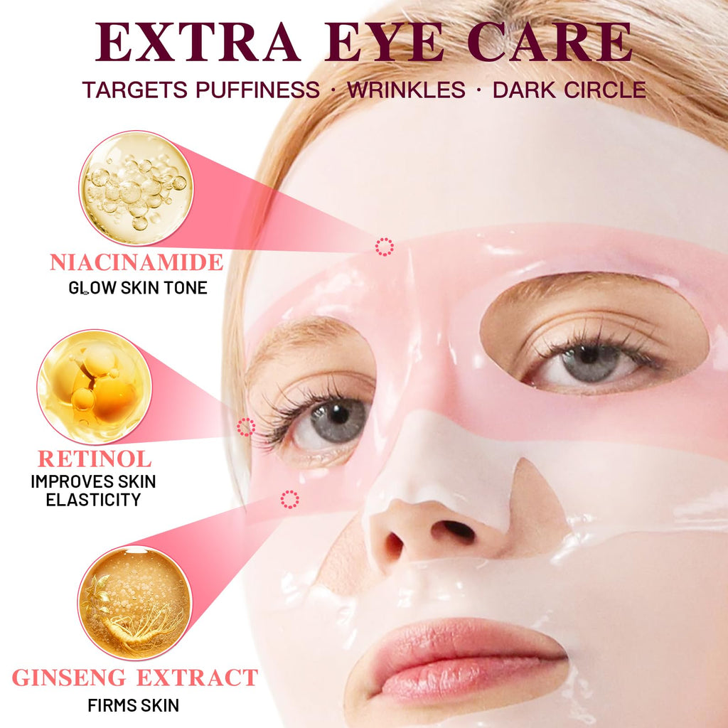 ICIKOL Collagen Face Mask with Ginseng & Peptides – 4 Sheets