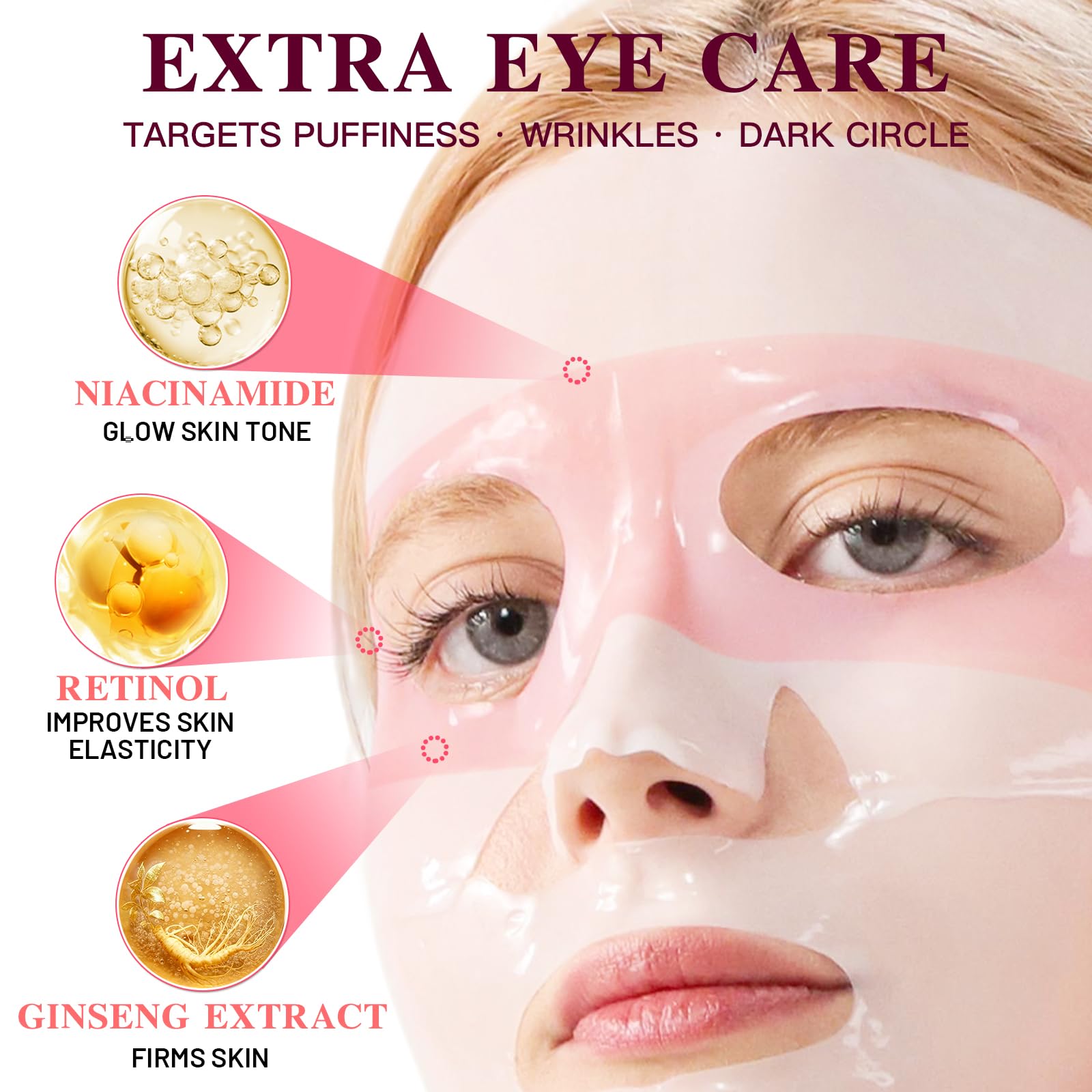 ICIKOL Collagen Face Mask with Ginseng & Peptides – 4 Sheets