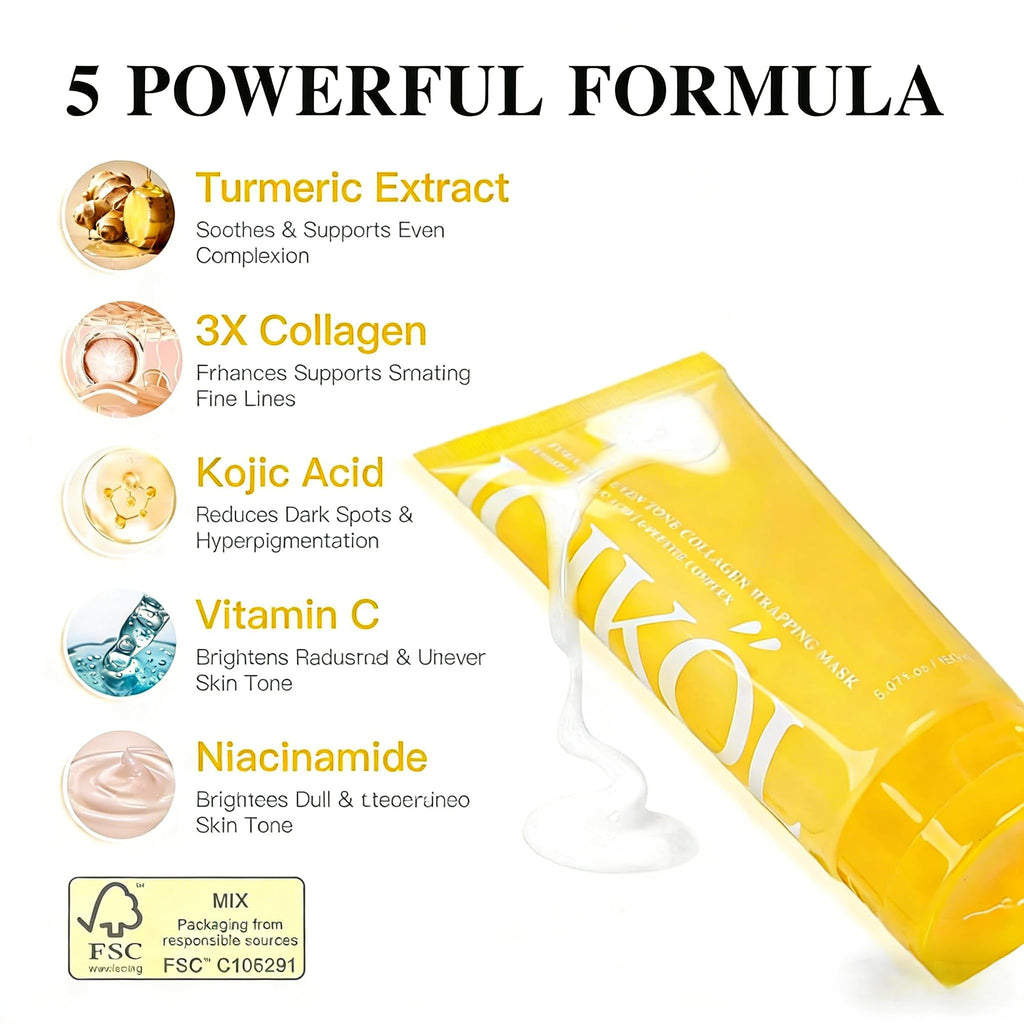 ICIKOL Turmeric Collagen Night Wrapping Mask – Overnight Brightening & Hydration