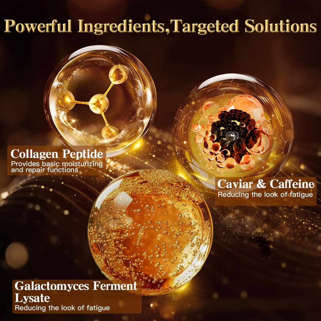 ICIKOL 24K Gold & Caviar Collagen Face Mask – Overnight Hydration & Firming (5 Pack)