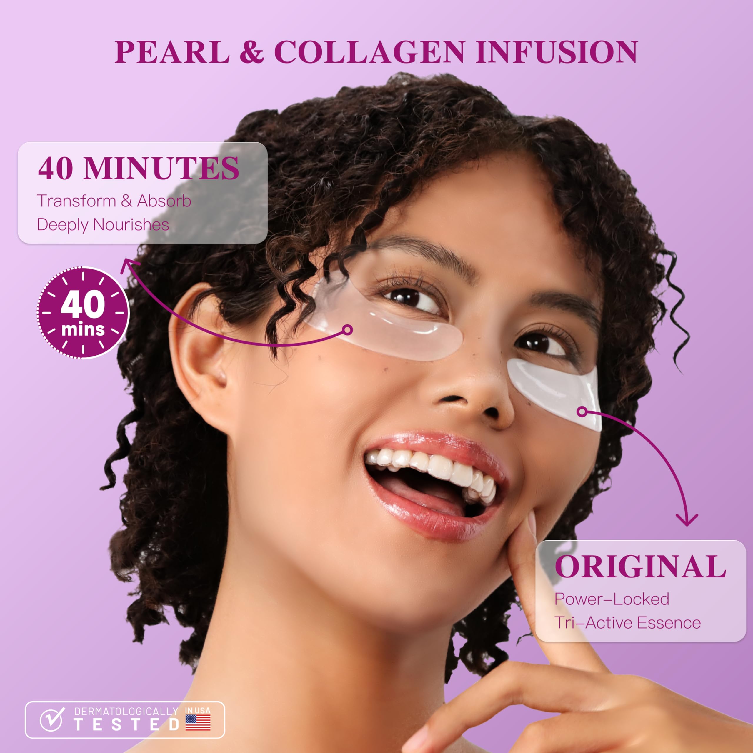 ICIKOL Collagen Under Eye Patches Mask – Deep Hydration & Puffiness Reduction (12 Pairs, Pearl Powder)