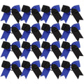 ICObuty Cheer Bows 6-Inch Ponytail Holder – 16 Pcs in Black & Royal Blue