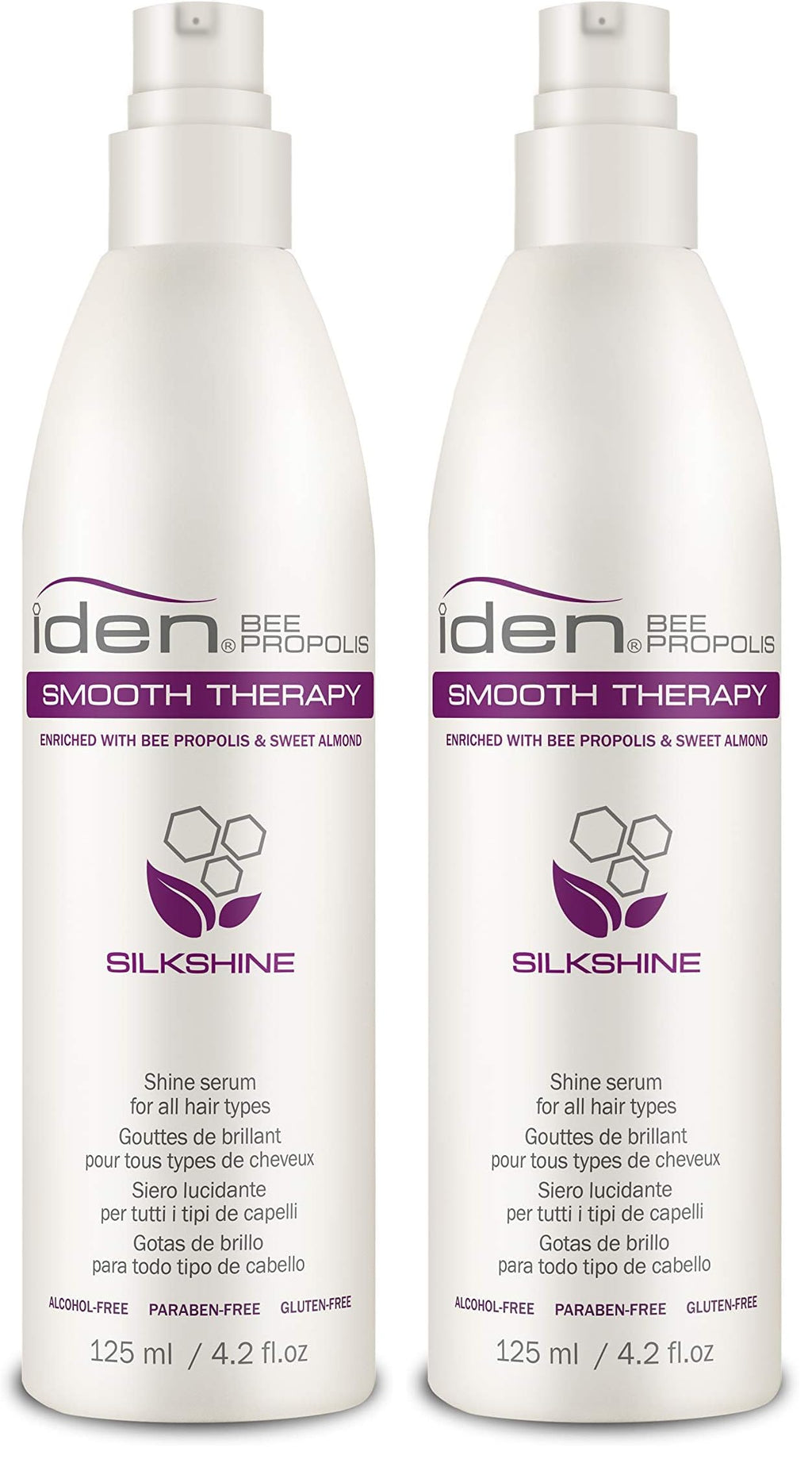 IDEN Bee Propolis Smooth Therapy Silkshine Serum – Shine, Frizz Control, Color-Safe (2 Pack)