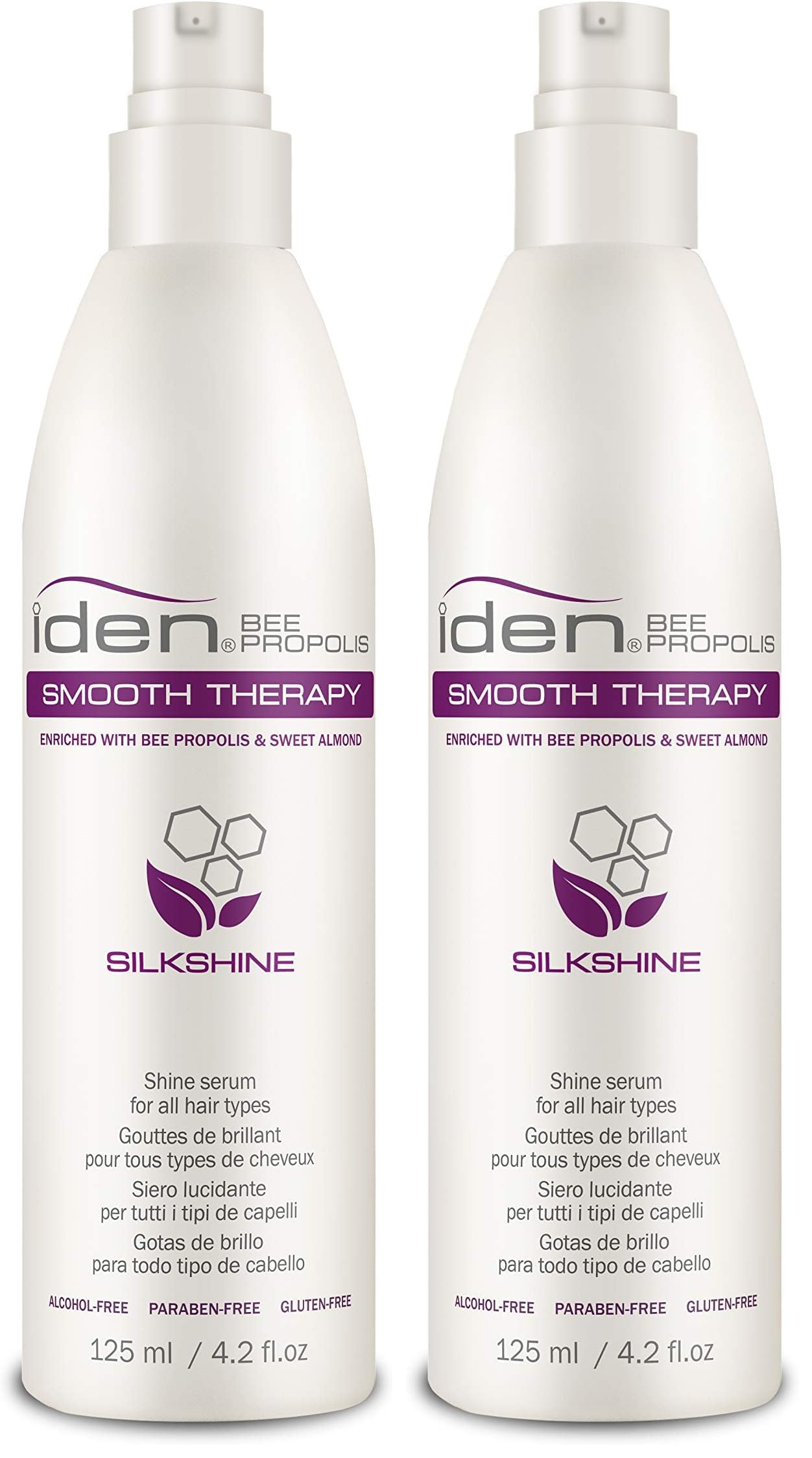 IDEN Bee Propolis Smooth Therapy Silkshine Serum – Shine, Frizz Control, Color-Safe (2 Pack)