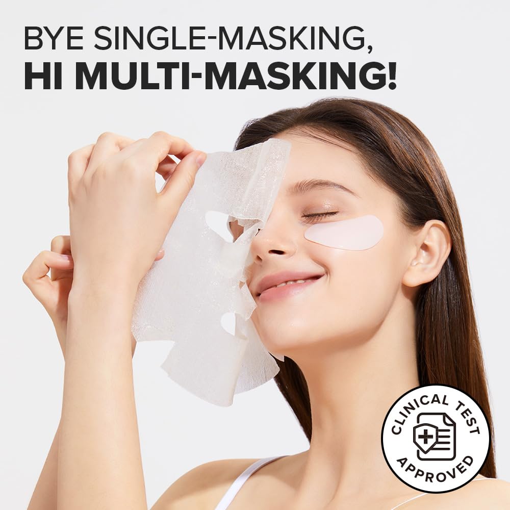 I DEW CARE Collagen Sheet Mask Variety Pack with Eye Patches – 5 Days of Korean Skincare