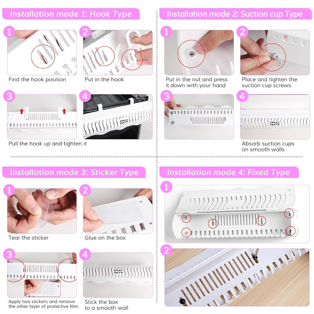 IDN BEAUTY Hair Extension Holder Stand – 4 Installation Modes (Rose)
