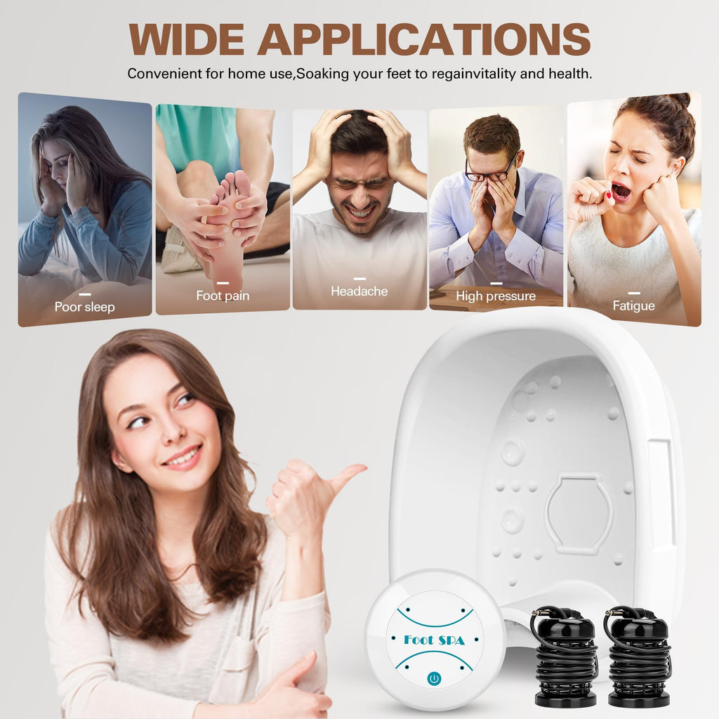 Idudbid Ionic Foot Bath Detox Machine - Home Spa Detox Kit (Array x2 + Liner)