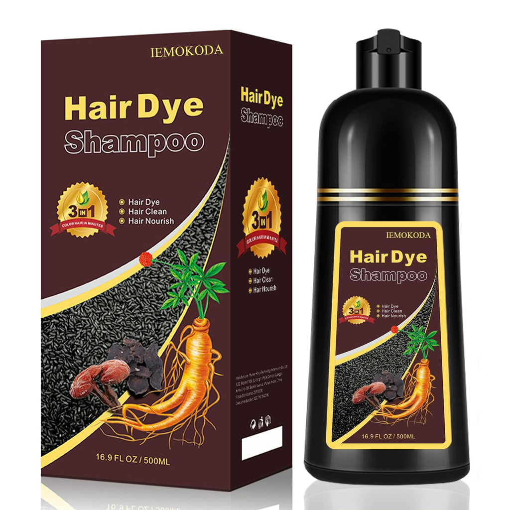 iemokoda Dark Wine Red Hair Dye Shampoo — 100% Gray Coverage in Minutes