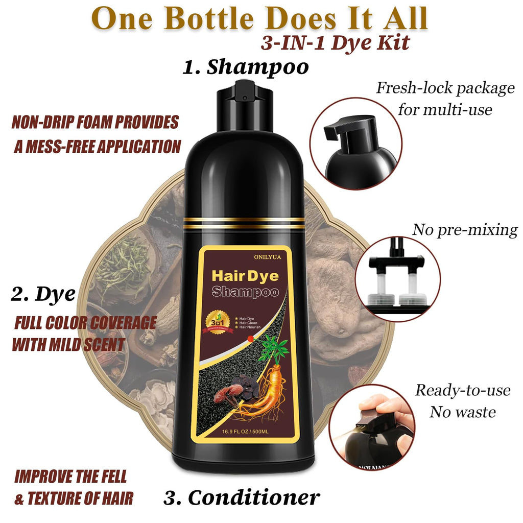 iemokoda Dark Wine Red Hair Dye Shampoo — 100% Gray Coverage in Minutes
