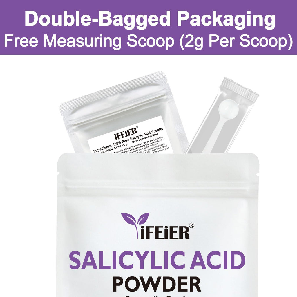 iFEiER Pure Salicylic Acid Powder – Cosmetic Grade 500 g for DIY Exfoliation, Skincare, Hair & Body