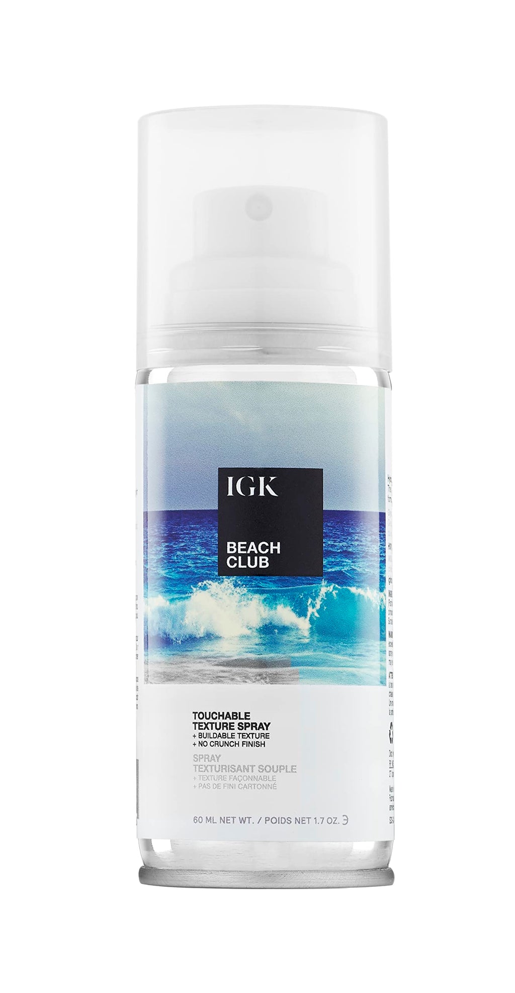 IGK Beach Club Touchable Texture Spray Travel Size – Lightweight Hold & Volume | Vegan + Cruelty-Free | 1.7 oz