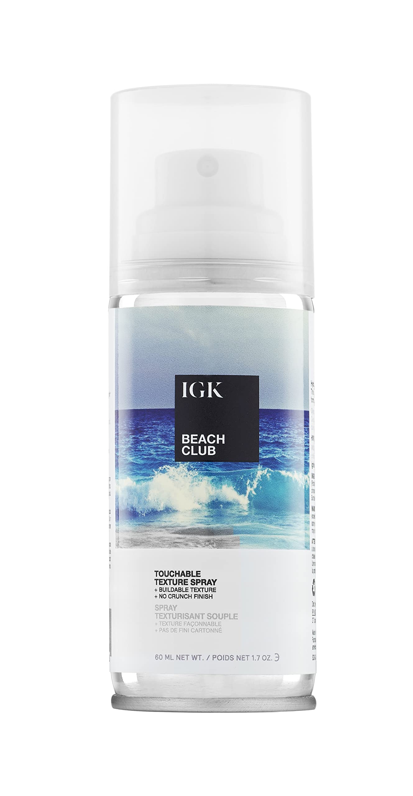 IGK Beach Club Touchable Texture Spray Travel Size – Lightweight Hold & Volume | Vegan + Cruelty-Free | 1.7 oz