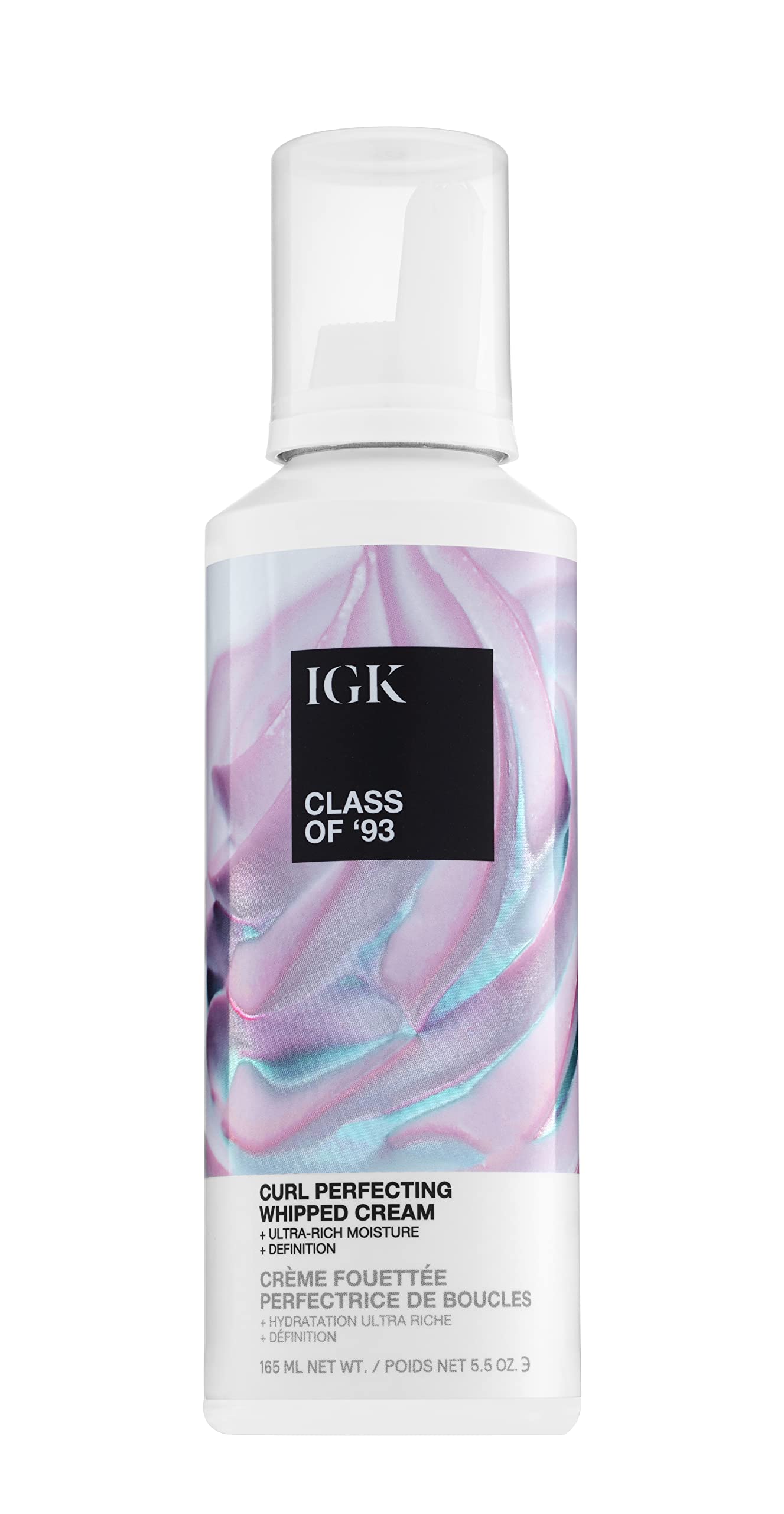 IGK Class of '93 Curl Perfecting Whipped Cream | Moisture, Definition, Softens | Vegan + Cruelty-Free | 5.5 Oz