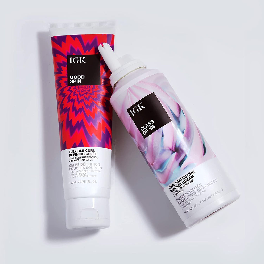 IGK Class of '93 Curl Perfecting Whipped Cream | Moisture, Definition, Softens | Vegan + Cruelty-Free | 5.5 Oz