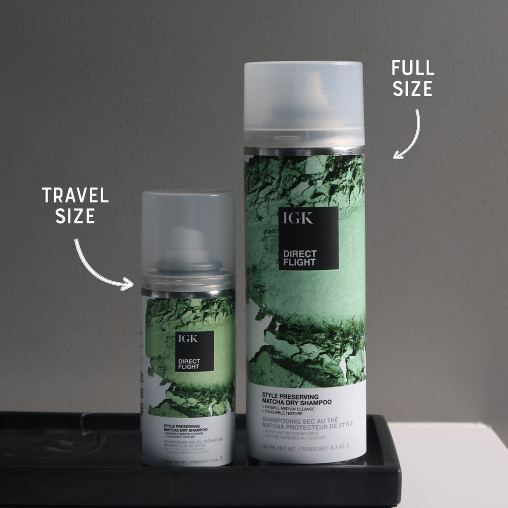 IGK Direct Flight Matcha Dry Shampoo – 2 Pack | Oil Absorbing, Heat-Free Volume