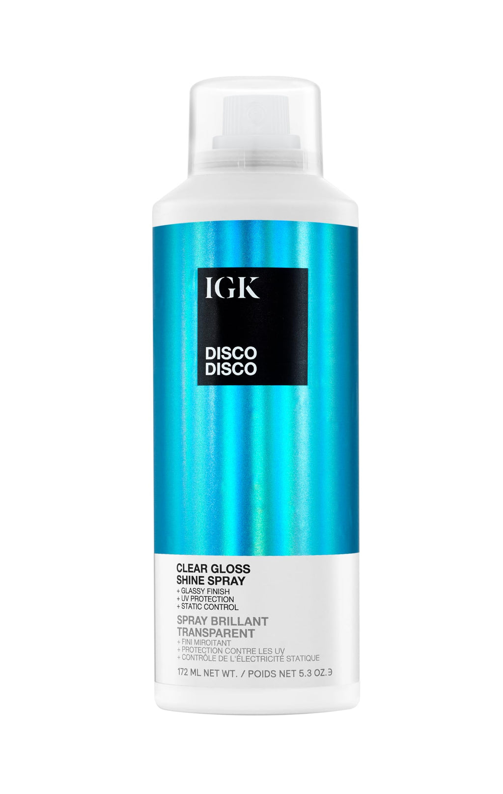 IGK Disco Disco Clear Gloss Finishing Hair Spray – Moisturizes, Adds Shine & Color Protection – 5.3 oz
