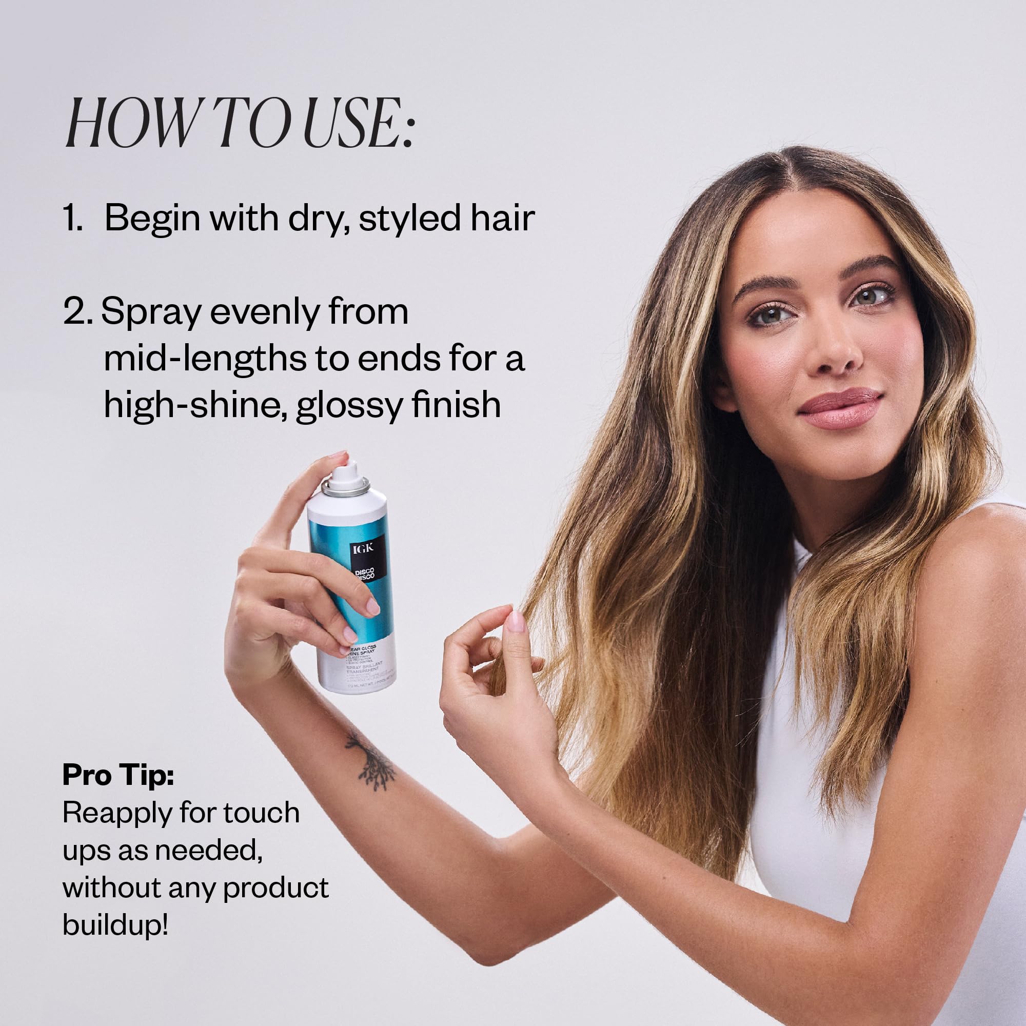 IGK Disco Disco Clear Gloss Finishing Hair Spray – Moisturizes, Adds Shine & Color Protection – 5.3 oz