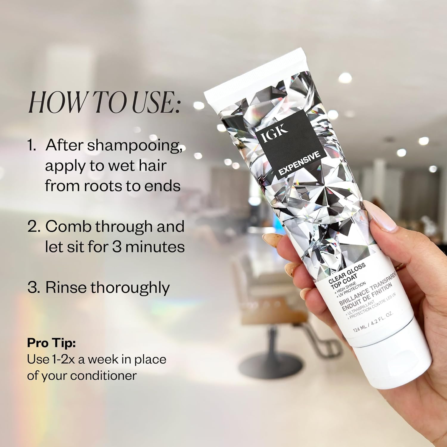 IGK Expensive Clear Gloss Top Coat + Cash In Repair Serum – Vegan + Cruelty-Free Duo (4.7 oz Top Coat + 1.7 oz Serum) | Pack of 2