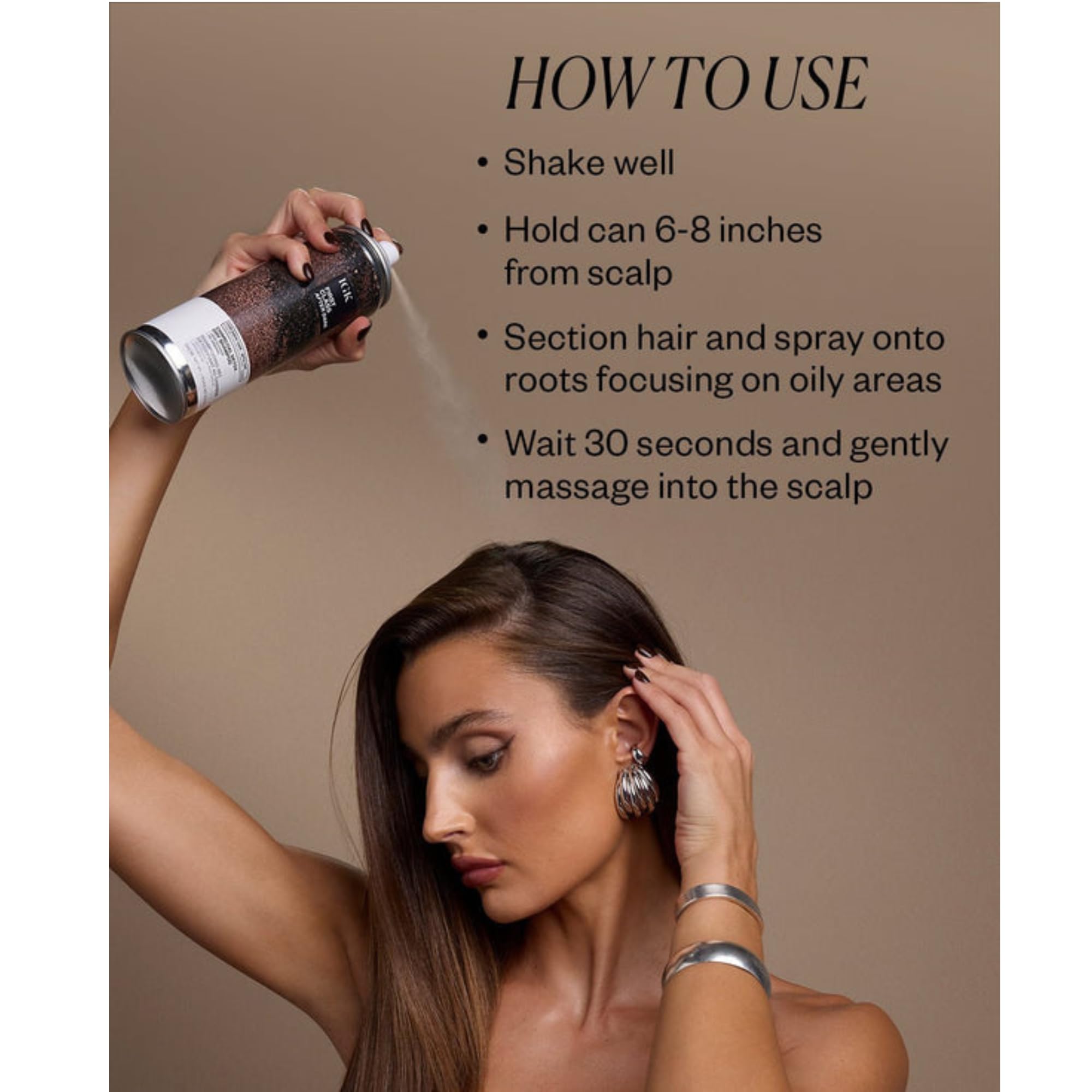 IGK First Class After Dark Charcoal Dry Shampoo for Dark Hair – No White Residue, 6.5 oz