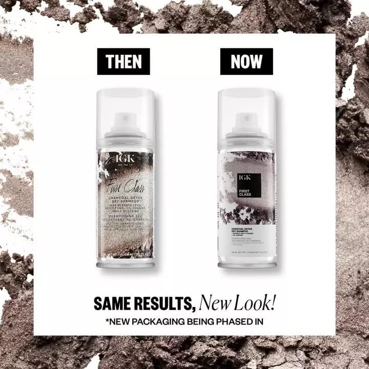 IGK FIRST CLASS Charcoal Detox Dry Shampoo Travel Bundle – Volume, Scalp Soothing, Vegan