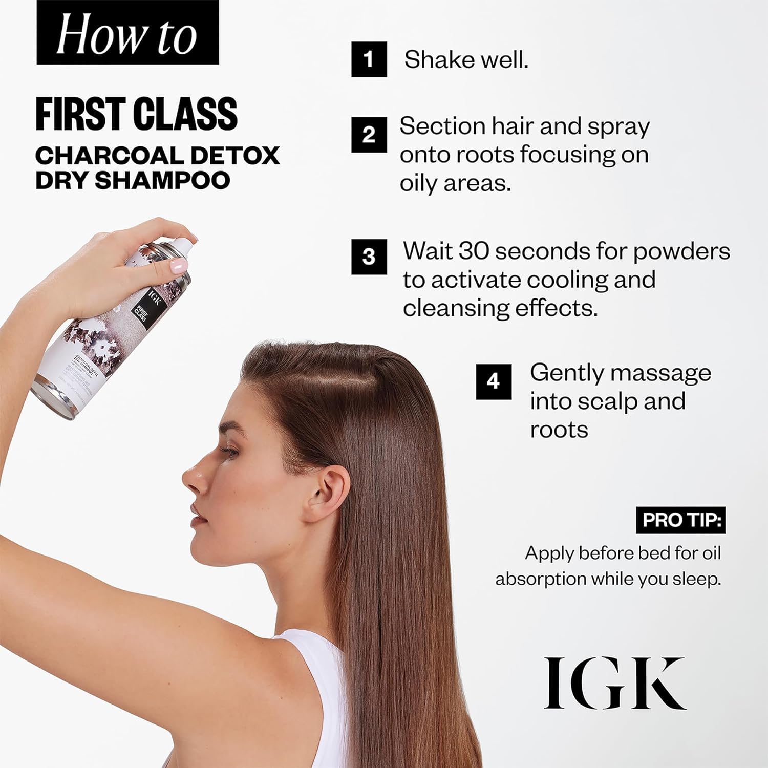 IGK FIRST CLASS Detoxifying Charcoal Shampoo – Jumbo 11 oz | Deep-Cleansing, Oil-Absorbing Clarifying Haircare